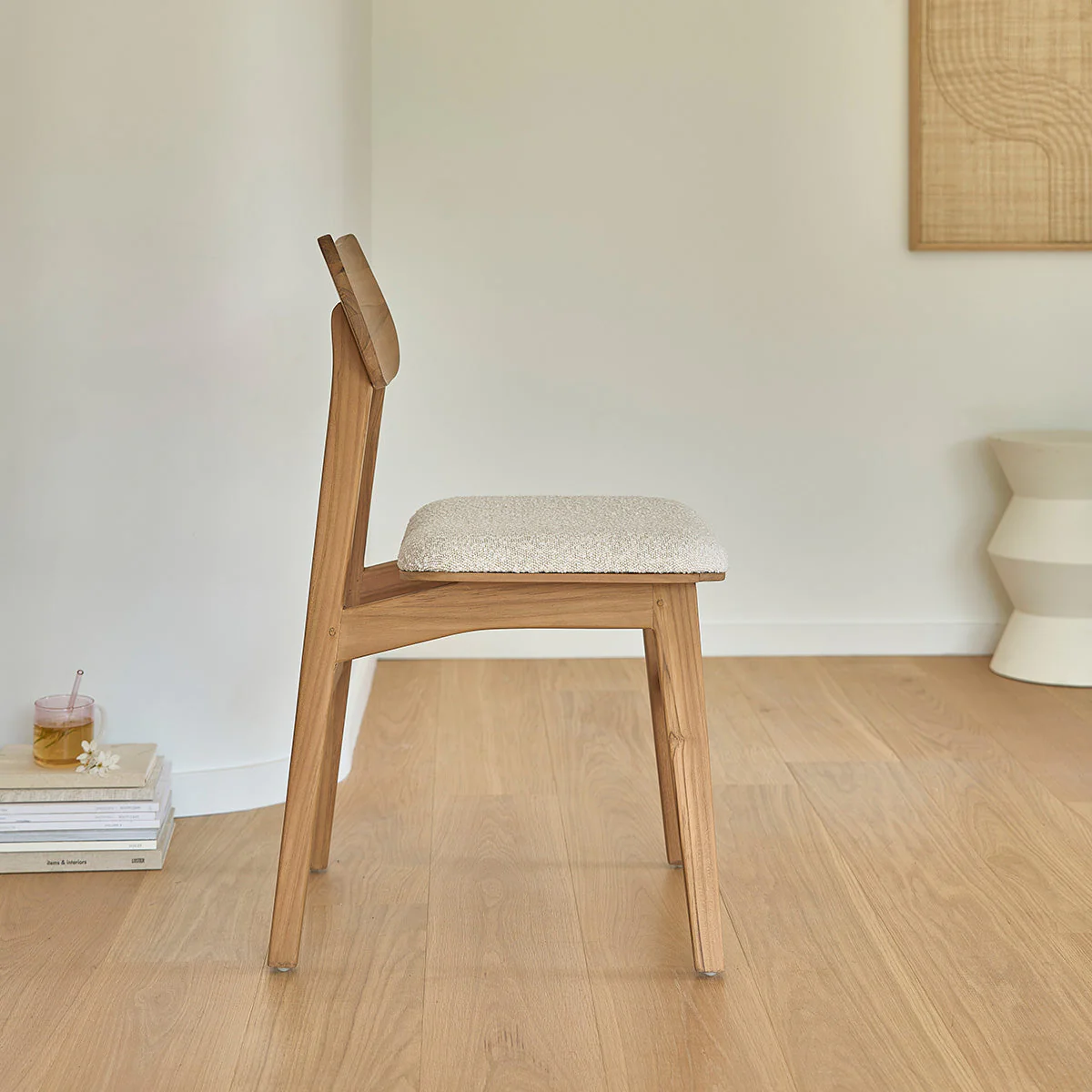 Chaise Adele - Teck - Ecru - Image 4