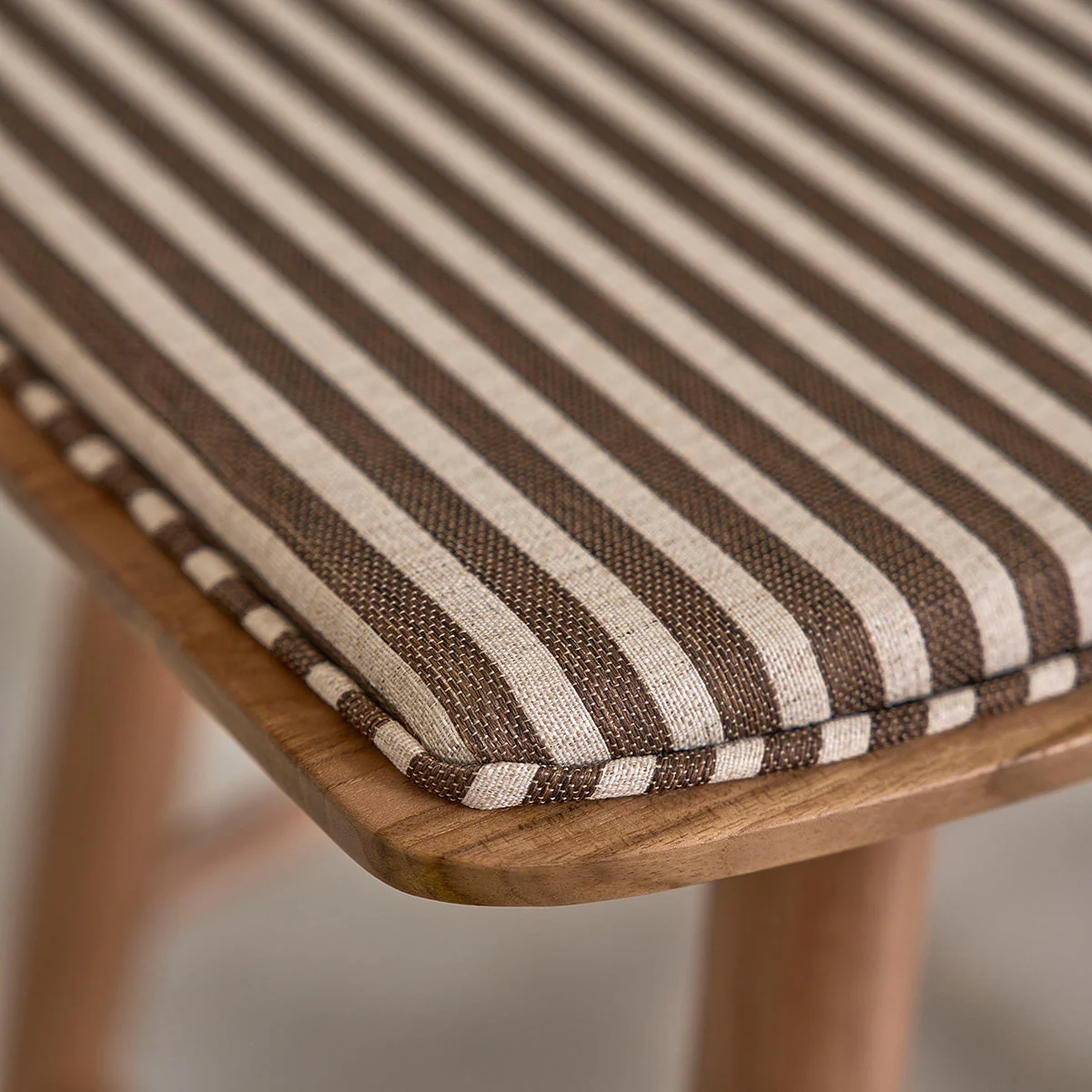 Tabouret Ambre - Teck - Rayures Marron Et Beige - Image 6