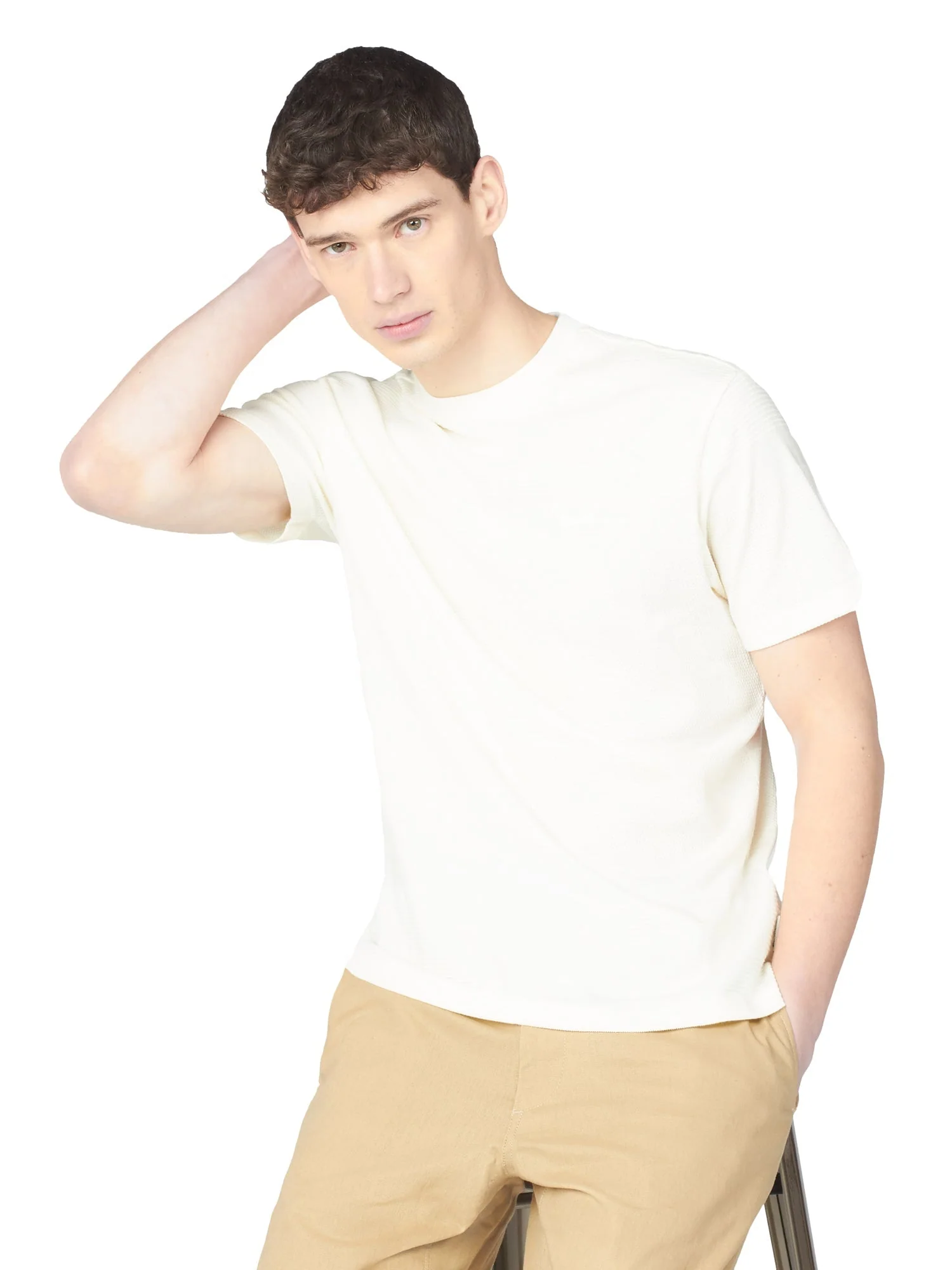 T-Shirt Texturé - Blanc - Image 6